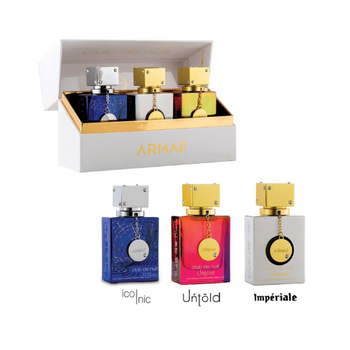 Gift Set Armaf Club De Nuit Trio 3x30ml - Untold, Iconic e Imperiale Eau de Parfum en Musk Dor