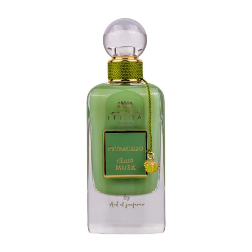 Perfume Ithra Dubai Pistacho de 100ml - Fragancia Árabe Unisex con Pistacho, Almendra y Sándalo en Musk Dor
