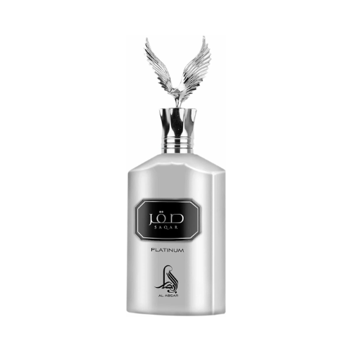 Perfume Saqar Platinum de Al Absar 100ml - Eau de Parfum Masculino con Tapón de Águila Plateada en Musk Dor