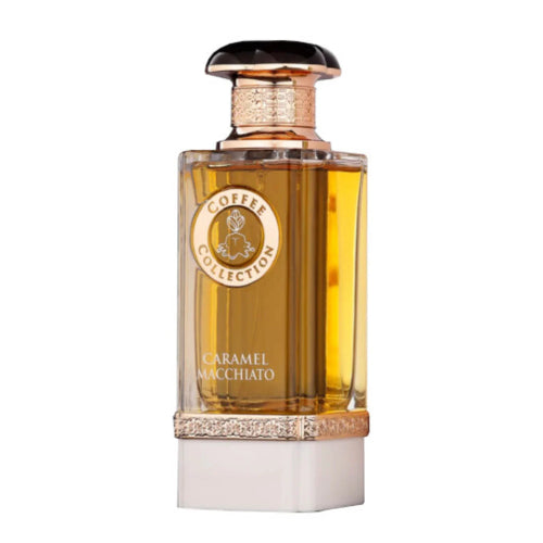 Perfume Caramel Macchiato de Fragrance World 100ml - Eau de Parfum Unisex con notas de Café, Caramelo y Leche