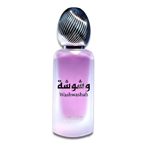 Frasco de perfume Washwashah, Eau de Parfum floral afrutado gourmand, botella lila esmerilada con tapón plateado
